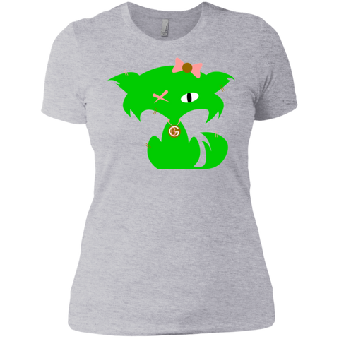 Lime Green Kitten with Stop Bullying on Back Heather Gray T-Shirt