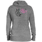 Fly Kitten Grey or Pink Pullover Hooded Sweatshirt with Signature on Back