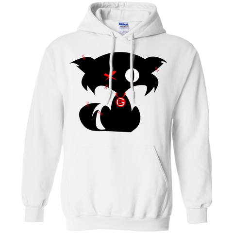 Fly Kat White Drawstring Pullover Hoodie with Medallion on Back